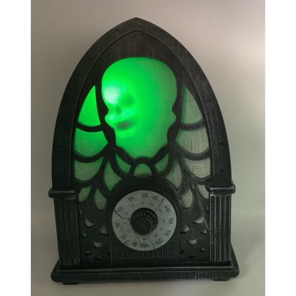 Gemmy HAUNTED RADIO Lights Sounds 12" Halloween Decoration - TESTED WORKS WELL. - Picture 6 of 13